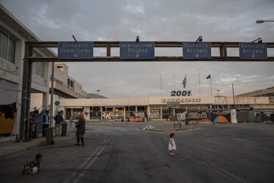 Migrant Men In Greece Are Selling Sex To Survive 2 A scene from the disused Hellinikon airport, now an informal shelter for thousands of migrants. (Credit: Jodi Hilton/Pulitzer Center)