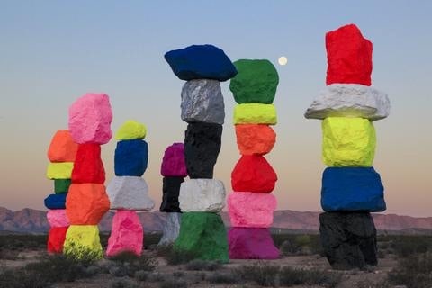 Recreation And Attractions Both Indoors And Outdoors Await You In Exhilarating Las Vegas 3 Seven Magic Mountains by Ugo Rondinone