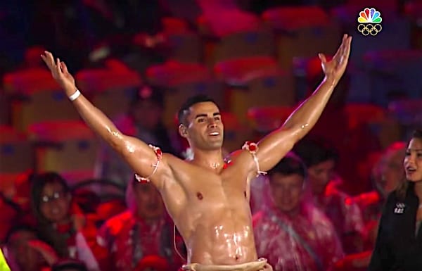 Pita Taufatofua shirtless tongan