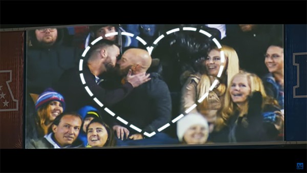 Fans of Love kiss cam fans love ad