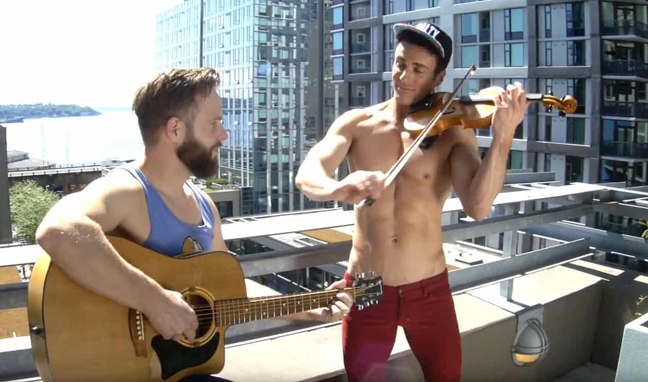 tom goss shirtless violinist