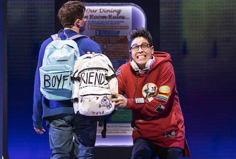 6 WILL ROLAND and GEORGE SALAZAR in BE MORE CHILL. photo by Maria Baranova