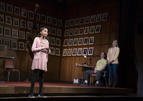 ‘What The Constitution Means To Me’ Is The First Must-See Show Of The Year: Review 4 Rosdely Ciprian Mike Iveson and Heidi Schreck in WHAT THE CONSTITUTION MEANS TO ME at Broadways Helen Hayes Theater. Photo by Joan Marcus