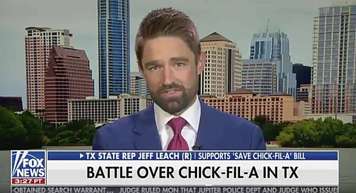 Texas Republican: 'It'S Our Obligation' To Protect Chick-Fil-A'S Right To Have A Store Anywhere They Want — Watch 1 Jeff Leach Chick-fil-a