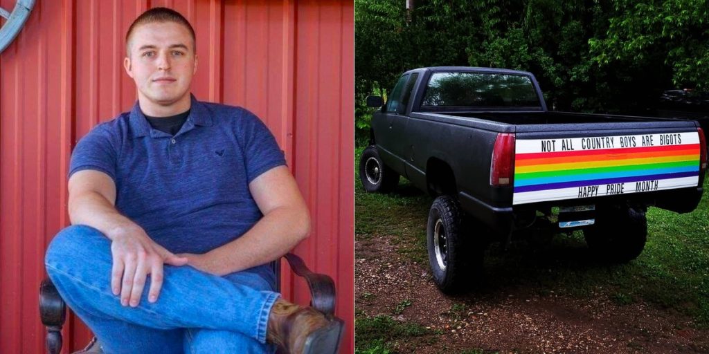 Straight 'Country Boy' Cody Barlow Drove His Famous Rainbow Pickup Truck In Oklahoma City'S Pride Parade: Photos 1 cody barlow pride pickup truck