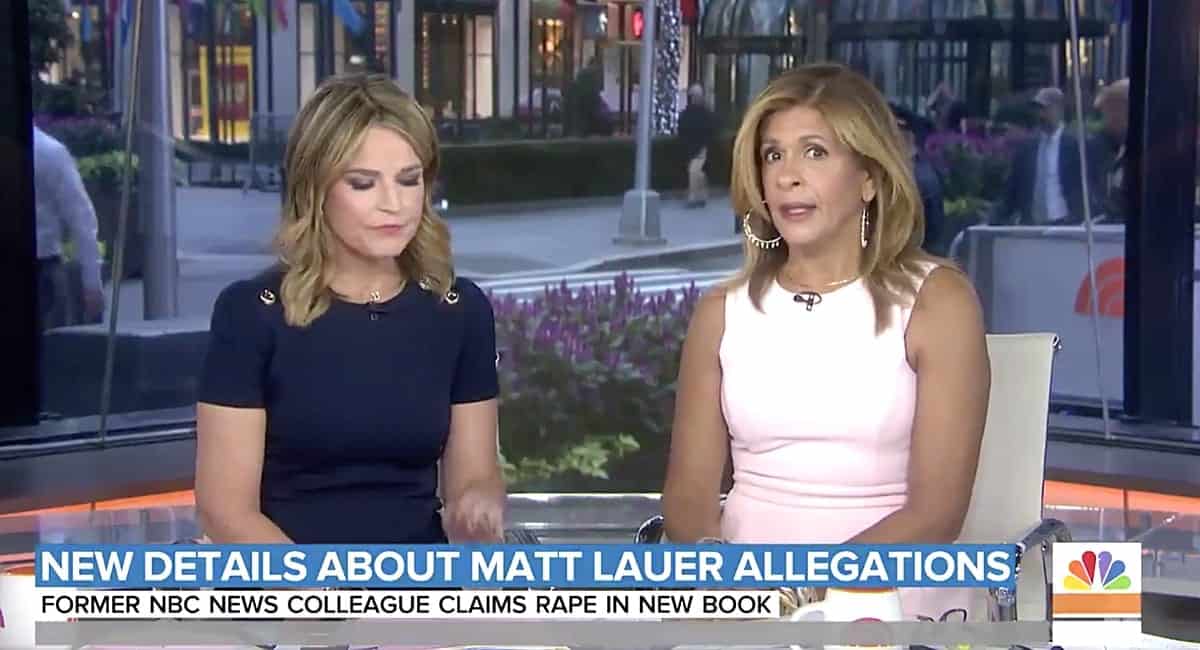 Today Show Hosts Savannah Guthrie And Hoda Kotb React To 'Shocking And Appalling' Matt Lauer Rape Allegations: Watch 1 Matt Lauer rape