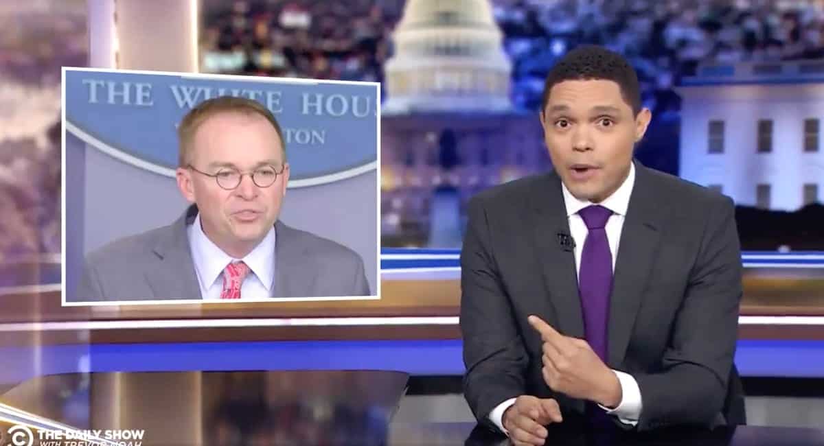 Trevor Noah Is Shocked By Mick Mulvaney'S 'Get Over It' Admission Of Trump'S Quid Pro Quo: 'This Is A Twist I Didn'T See Coming' — Watch 1 mulvaney noah