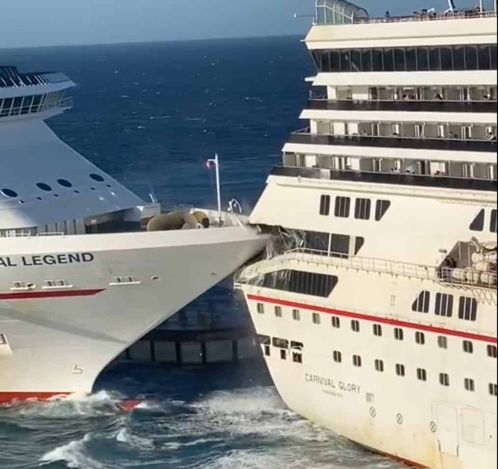 Carnival Cruise Ships Collide In Mexico: Watch 1 cruise ship collision