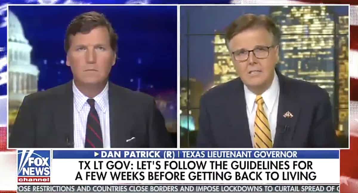 Texas Lt. Governor Dan Patrick: I And Many Other Grandparents Would Rather Die From Covid-19 Than See The Economy Ruined — Watch 1 Dan Patrick COVID-19