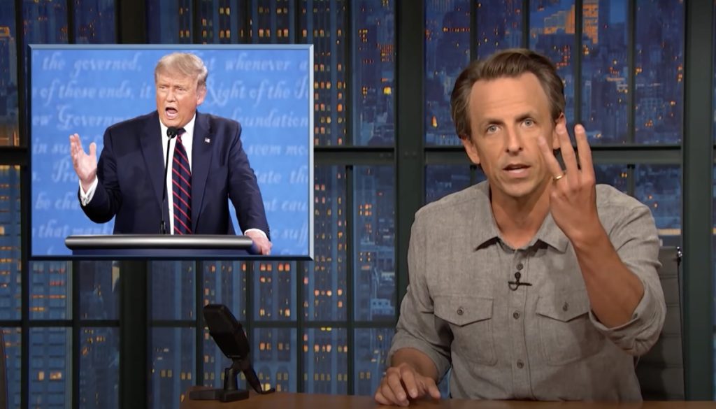 Seth Meyers Goes To Town After Watching Trump Debate: 'It Was Like Hotboxing A Porta Potty With Crystal Meth In Phoenix In July' — Watch 1 debate meyers