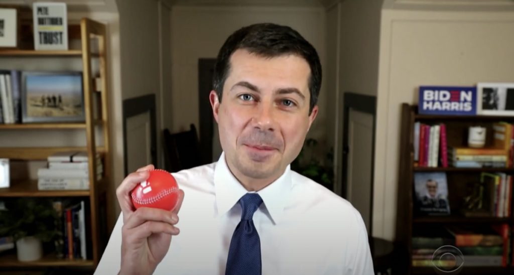Pete Buttigieg Soothes Election Fears And Shares A Heart-Melting Story About His First Date On 'The Late Late Show' — Watch 1 Pete Buttigieg baseball