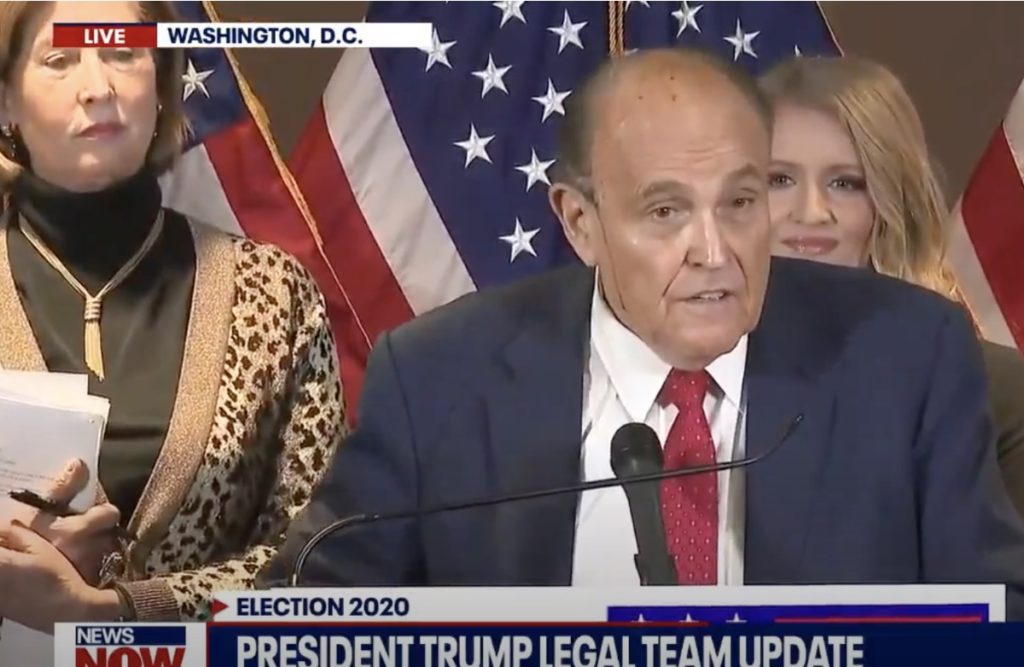 Rudy Giuliani'S Hair Dye Melts Down His Face After Reenacting 'My Cousin Vinny' In Unhinged 'Election Fraud' Press Conference: Watch 1 Rudy Giuliani hair dye