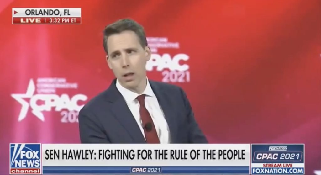 Josh Hawley Gets Exuberant Ovation At Cpac For Trying To Overturn 2020 Election: Watch 1 josh Hawley