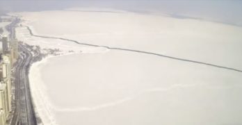 time lapse lake michigan ice