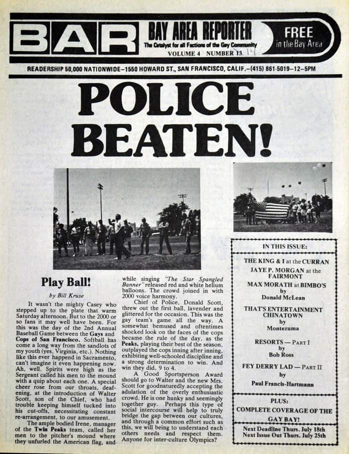 Gone West. Iconic Captures Of The Golden Gate'S Gay Golden Age. 3 Queer Eras. 1 City. 50 Years Of 'Bay Area Reporter' 1 Bay Area Reporter 50th 03 July 11 1974
