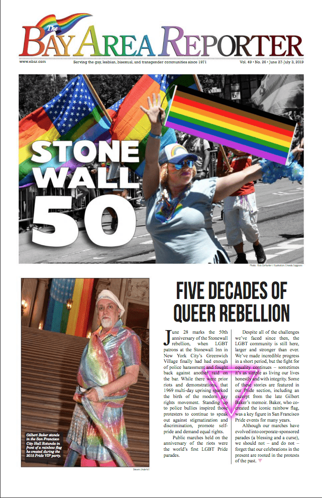 Bay Area Reporter 50th 22 June 27 2019 Pride Stonewall 50