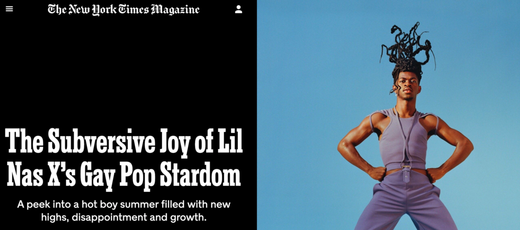 The Lil Nas X Gay Coronation Covers Ny Times Magazine; Crowned With 'Elaborately Braided Black Boy Joy'; Welcome Generation Z 2 Screen Shot 2021 07 08 at 6.20.22 PM