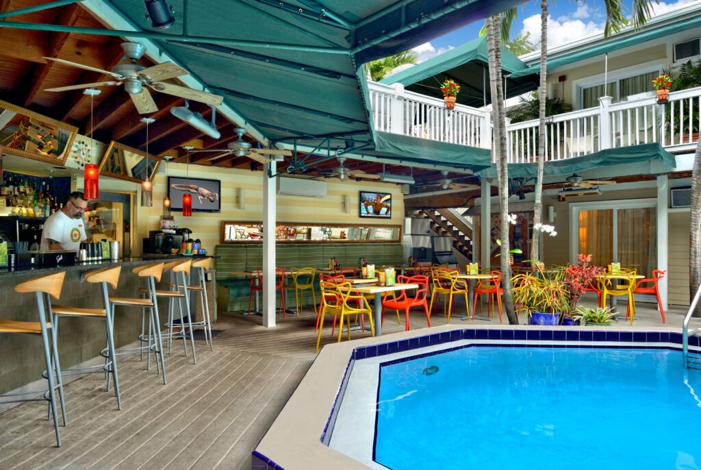 Visiting Island House: Beyond The Beds, Boys And Booze At Key West'S Gay Paradise 1 The Island House poolside café and bar in Key West.