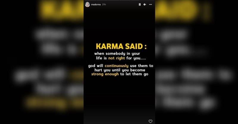 Madonna Shares Cryptic 'Karma' Message After Rumors Swirl She Split From Bf Ahlamalik Williams 2 511460 511460 origin 1 1