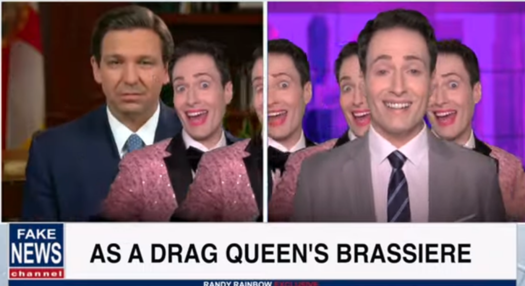 How Gay? Randy Rainbow Gay. New Song &Quot;Gay!&Quot; Lists The Ways He'S So Gay Just As Ron Desantis' Don'T Say Gay Bill Becomes Law #Saygay 5 Randy Rainbow gay as a drag queen's brassiere