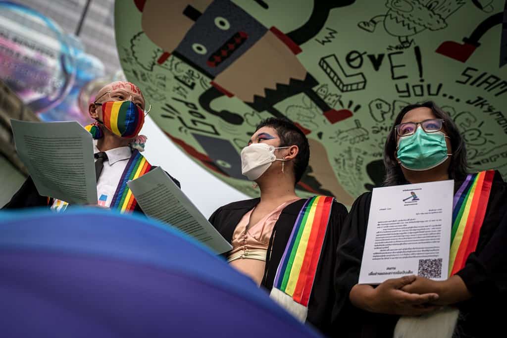 Activists Rally, Make Case For Thailand Marriage Equality; Present Rewritten Version Of Constitutional Court'S Ruling On Marriage Law 1 activists Thailand marriage equality